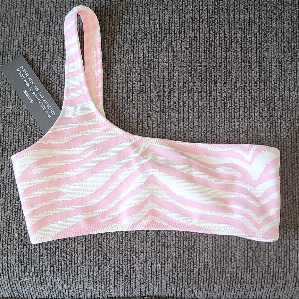 Zebra punch bathing suit top